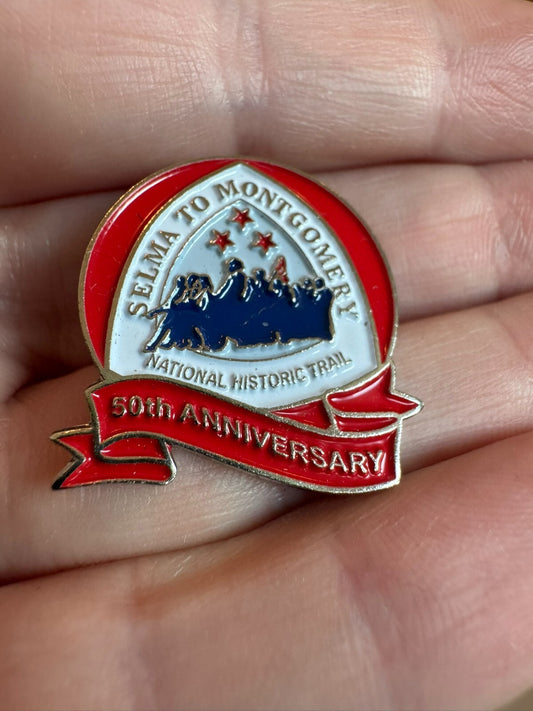 Vintage Selma to Montgomery National Historic Trail 50th Anniversary Lapel Pin