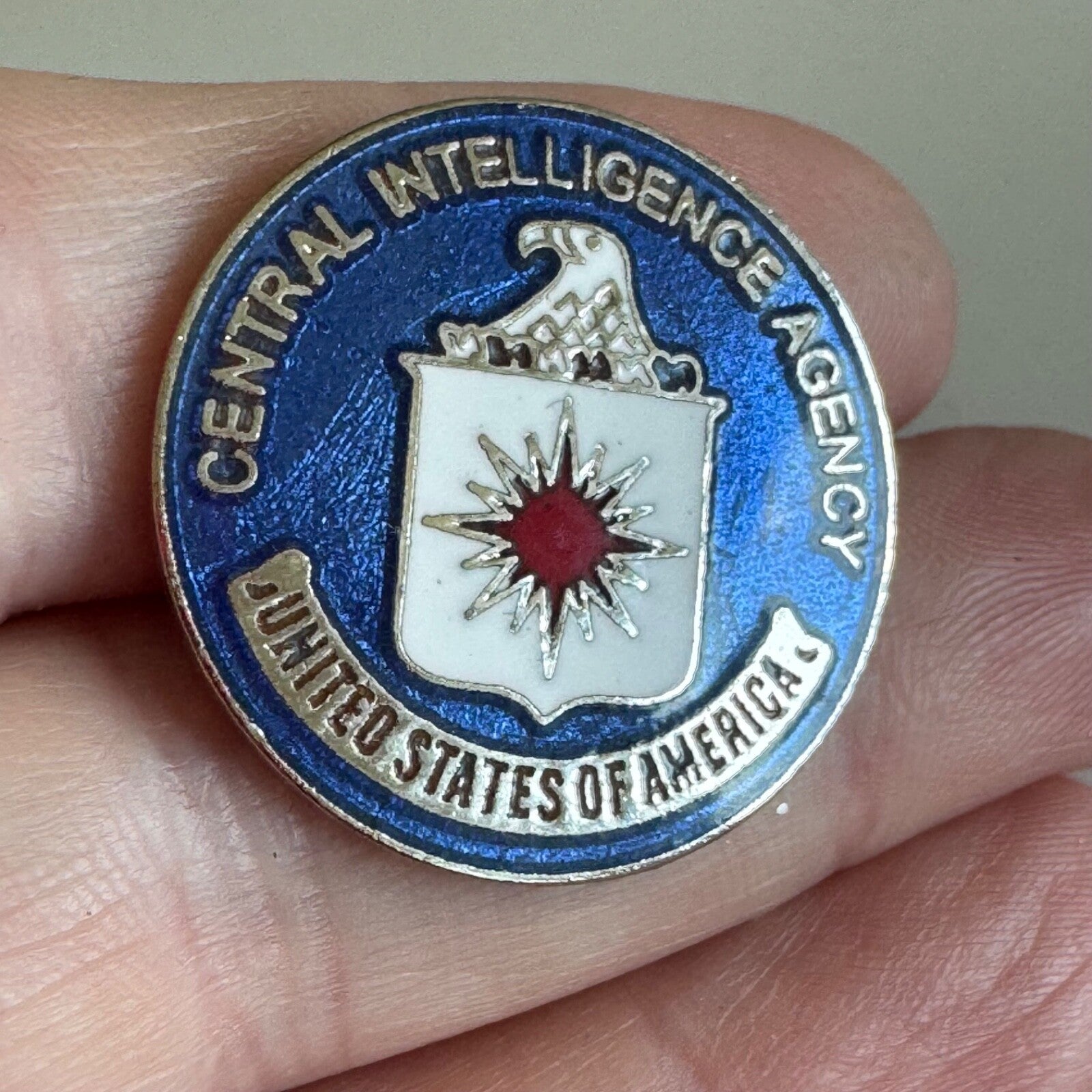 Vintage Central Intelligence Agency Enamel Lapel Pin 