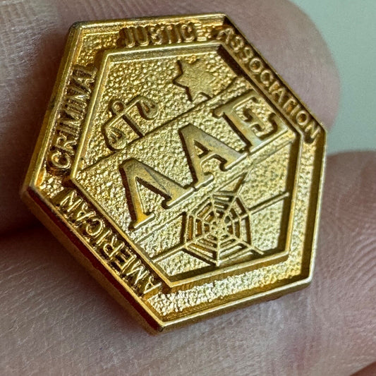 Vintage American Criminal Justice Association Lambda Alpha Epsilon Pin 