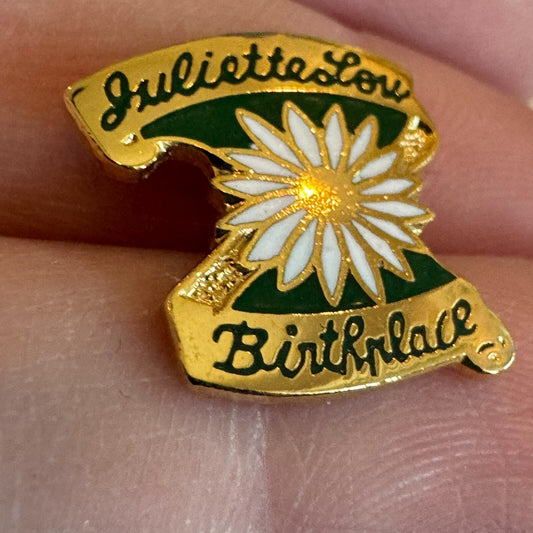 Vintage Juliette Low Birthplace Lapel Pin Girl Scouts