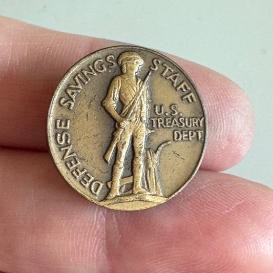 Vintage Defense Savings Staff U.S. Treasury Department Lapel Pin 