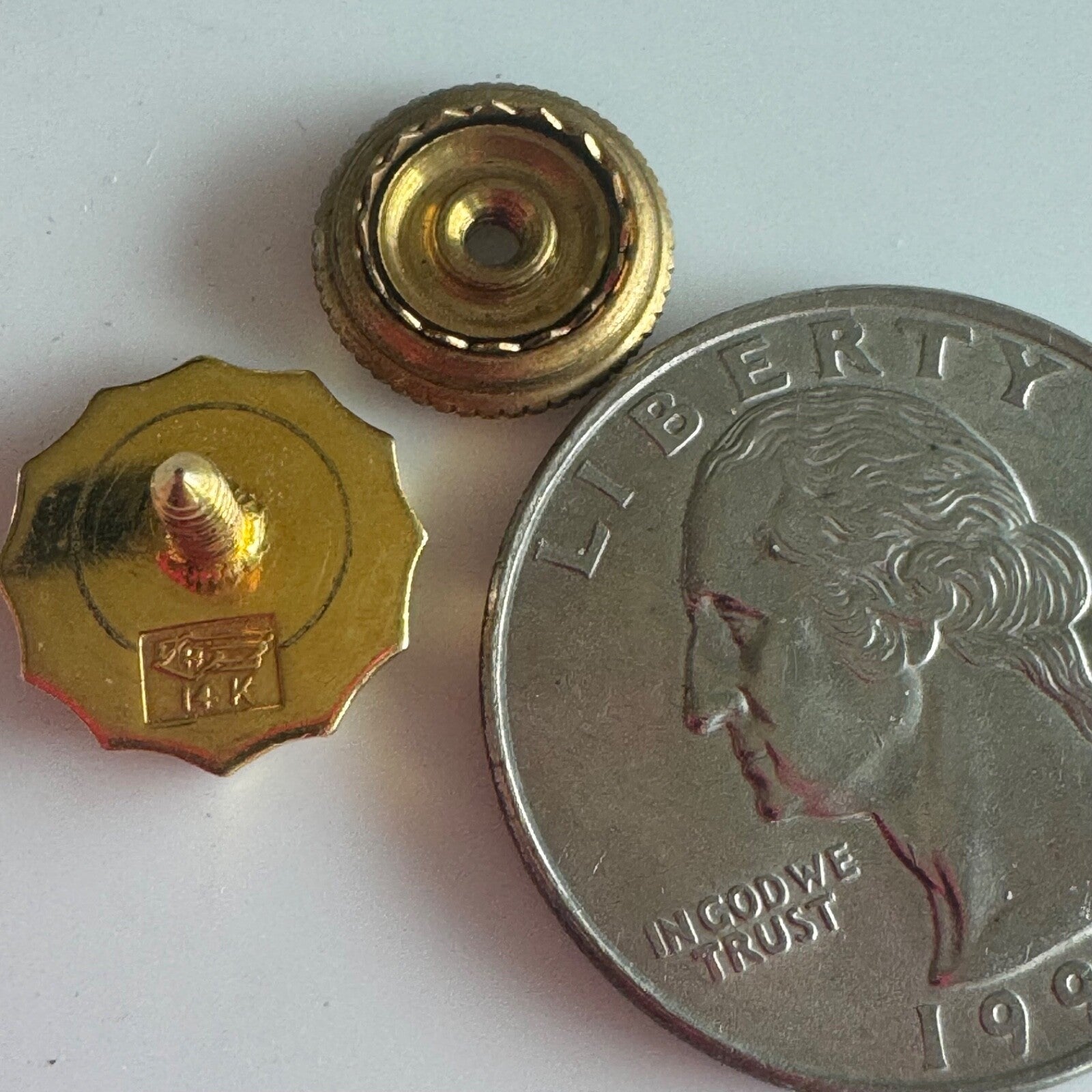 Vintage 14k Gold Otis 25 Years Service Screwback Lapel Pin 