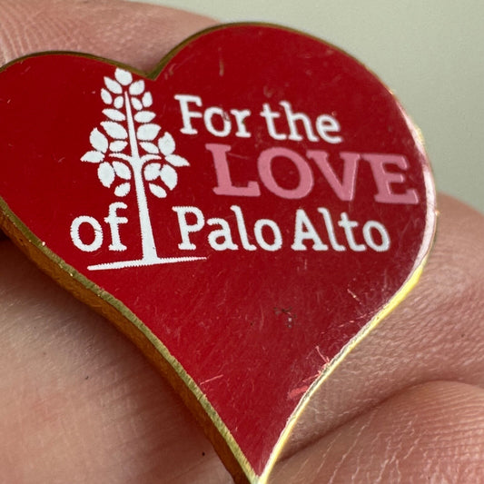For the LOVE of Palo Alto California Lapel Pin Red Heart Stanford University