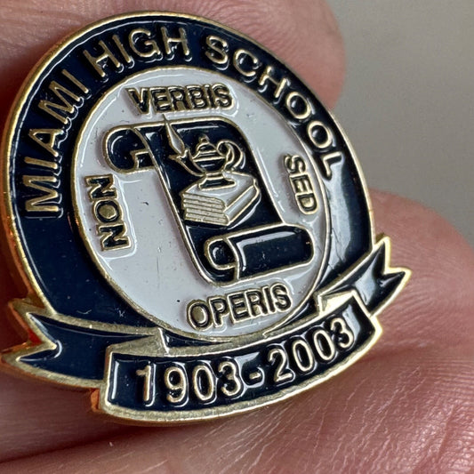 Vintage Miami High School 2003 Centennial Lapel Pin Florida Senior