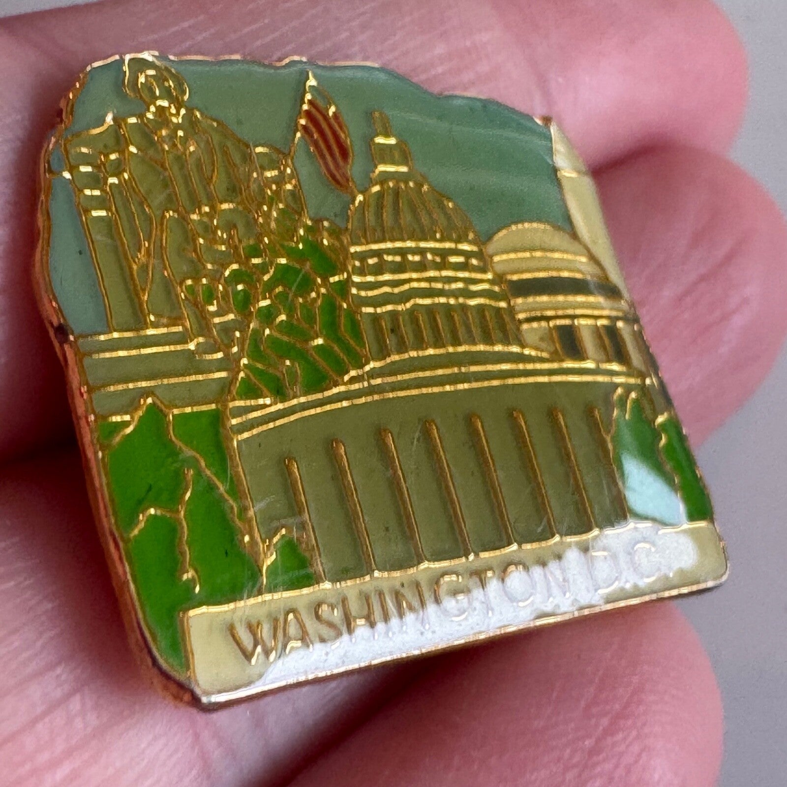 Washington DC Monuments Enamel Pin – Lincoln, Capitol & More