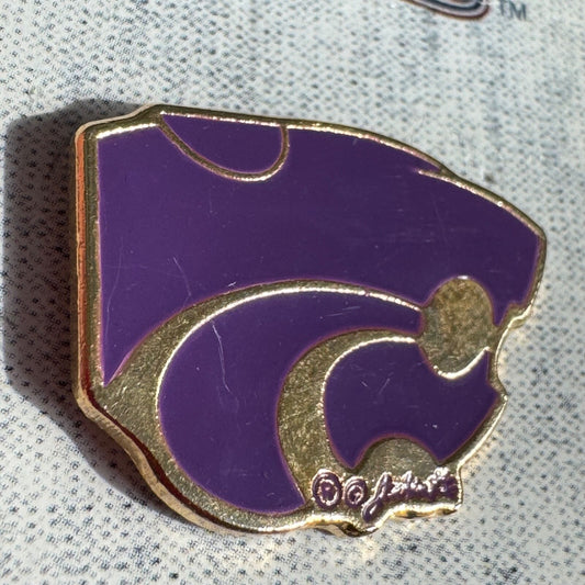 Vintage Kansas State University Wildcats Lapel Pin New on Card K-State