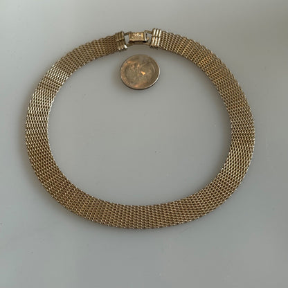 1950s CORO Goldtone Mesh Necklace Choker