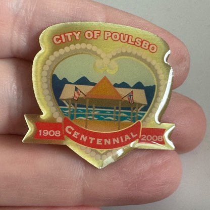 2008 City of Poulsbo Washington Centennial Lapel Pin Little Norway