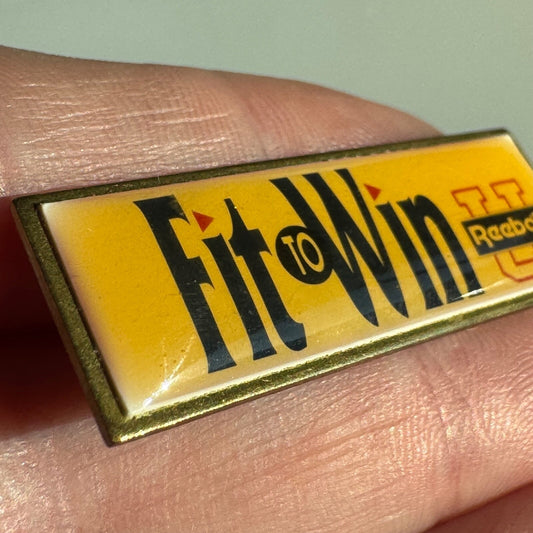 Vintage Fit to Win Reebok U Lapel Pin Advertising