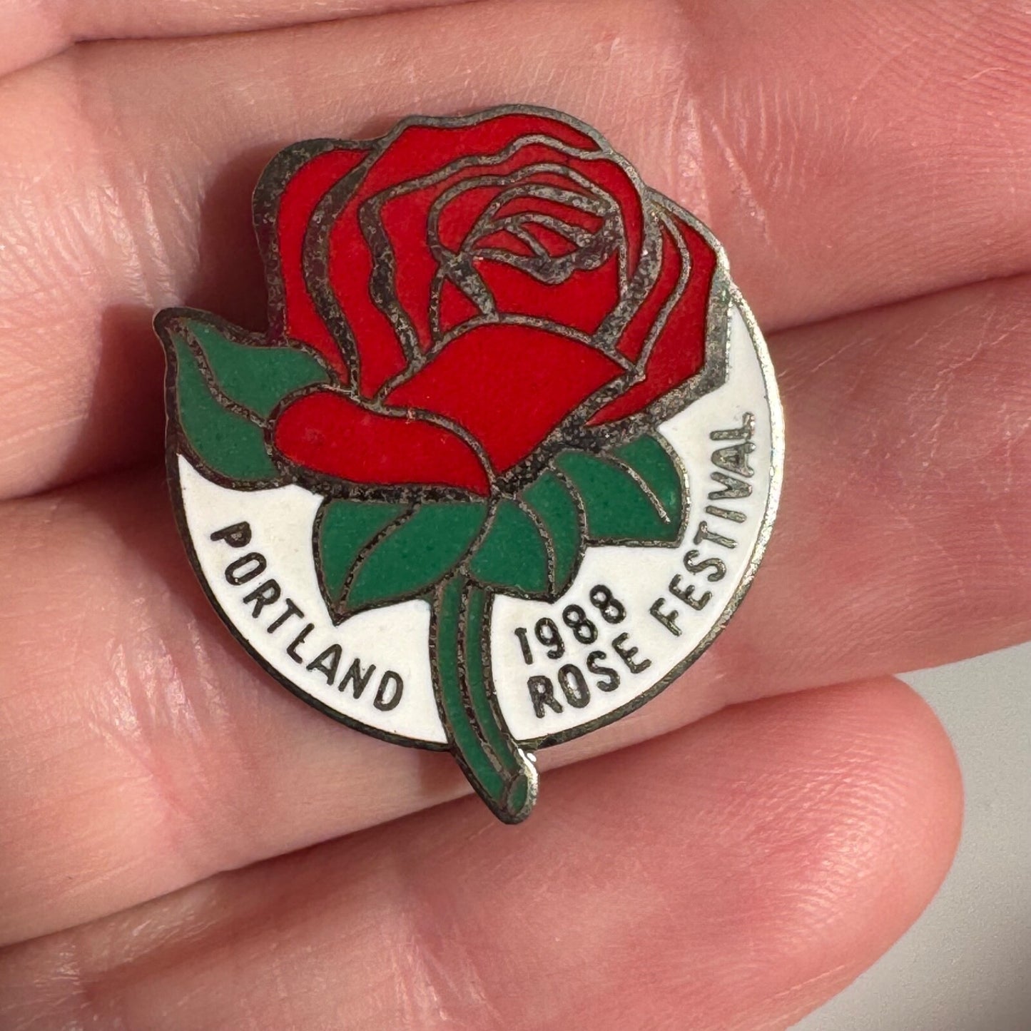 Vintage 1988 Portland Rose Festival Lapel Pin Oregon