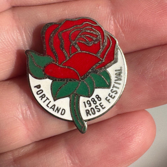 Vintage 1988 Portland Rose Festival Lapel Pin Oregon