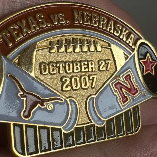 2007 Texas vs. Nebraska Football Pin University of Longhorns Cornhuskers