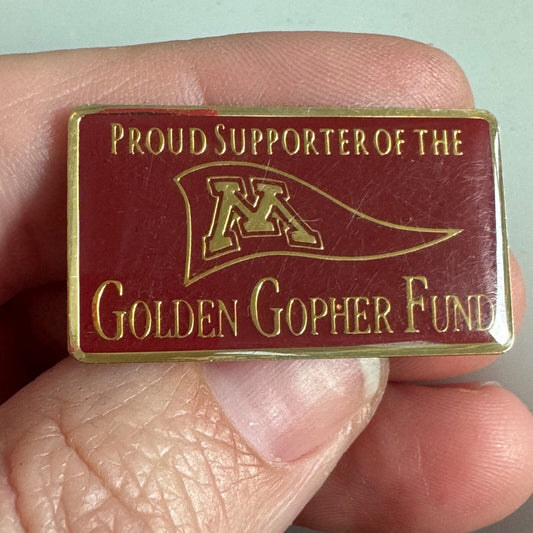 University of Minnesota Golden Gopher Fund Proud Supporter Pennant Pin RARE