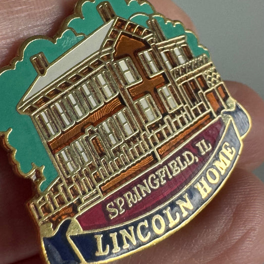 Vintage Springfield Illinois IL Abraham Lincoln Home Presidential Lapel Pin