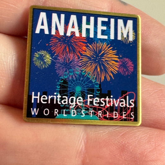 Vintage Anaheim Heritage Festivals Worldstrides Fireworks Theme Park Lapel Pin