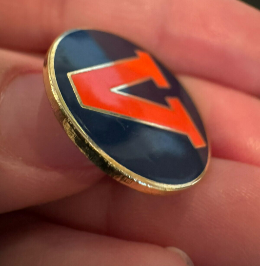 University of Virginia Blue Orange Lapel Pin Cavaliers Blue Orange