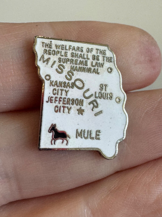 Vintage Missouri Mule Souvenir Tourist Lapel PIn