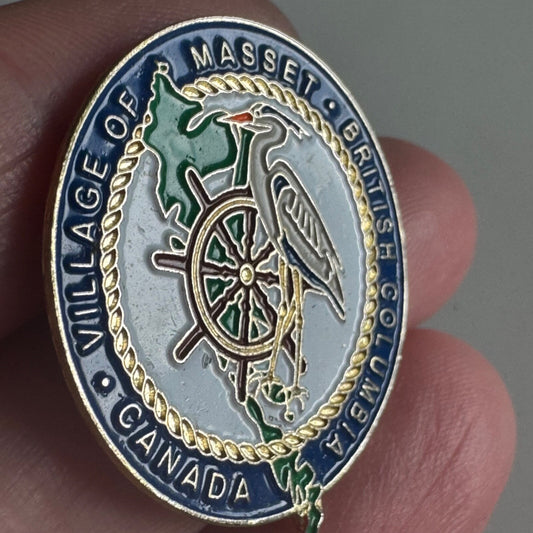 Vintage Village of Masset British Columbia Canada Lapel Pin 