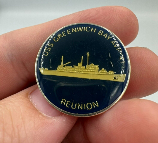 VTG USN Navy United States Ship U.S.S. GREENWICH BAY AVP-41 Reunion Lapel Pin
