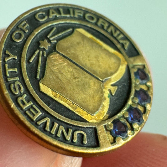 University of California Four Blue Stones Employee Service Tie Tack Pin