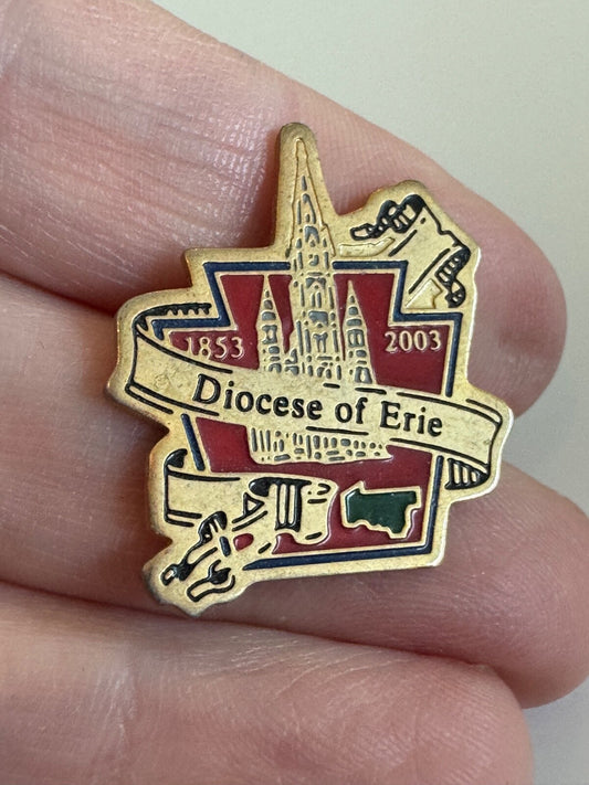 Vintage Diocese of Erie 1853–2003 Catholic Church Lapel Pin 150 Years