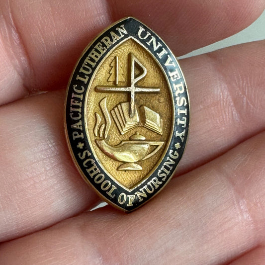 Vintage Pacific Lutheran University School of Nursing 14k GF Lapel Pin RARE