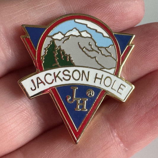 Vintage Jackson Hole Wyoming JH Ski Skiing Lapel Pin Souvenir Tourist