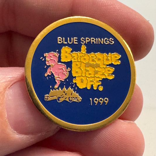 Vintage 1999 Blue Springs Missouri Barbeque Blaze Off Lapel Pin