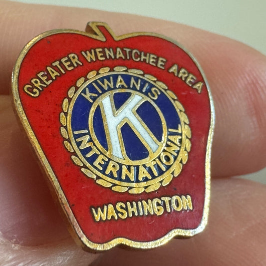 Kiwanis International Wenatchee WA Apple Shaped Lapel Pin