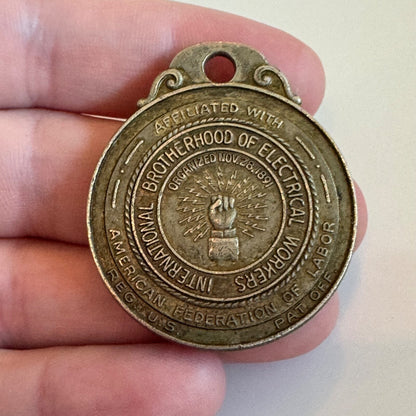 1951 25th Anniversary IBEW Local 306 Fob Medallion Union Akron Ohio