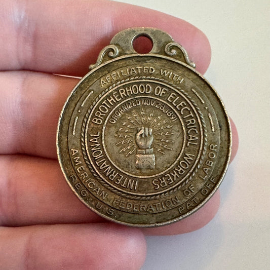 1951 25th Anniversary IBEW Local 306 Fob Medallion Union Akron Ohio