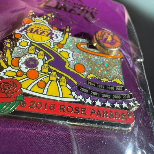 2016 Los Angeles Lakers Rose Parade Float Articulated Enamel Lapel Pin NIP NBA
