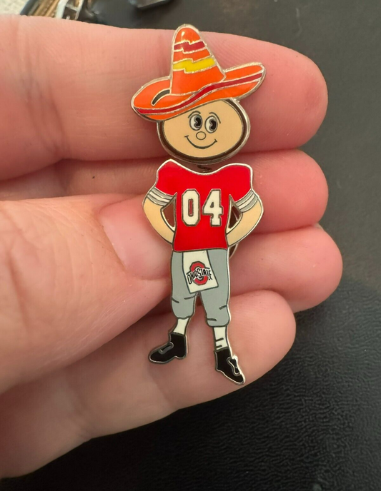 The Ohio State University Buckeye Bobble Head Pin OSU Fiesta Bowl