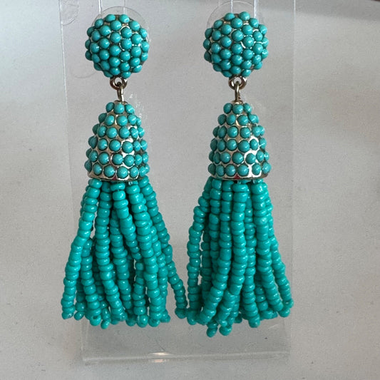 Baublebar Turquoise Tassel Dangle Earrings Bauble Bar