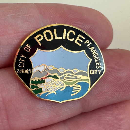 Vintage City of Pt. Angeles Police Lapel Pin 2nd National City Port Washington