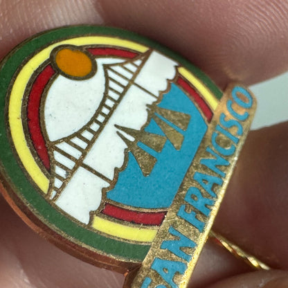 Vintage San Francisco Golden Gate Bridge Enamel Stick Pin Souvenir