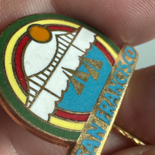 Vintage San Francisco Golden Gate Bridge Enamel Stick Pin Souvenir