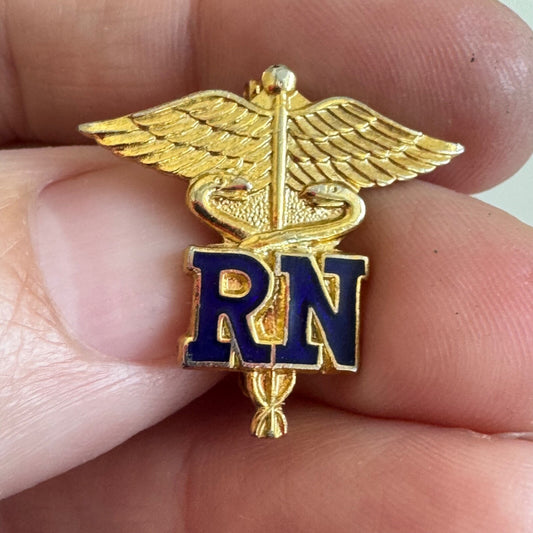 1974 RN Caduceus Lapel Pin Registered Nurse