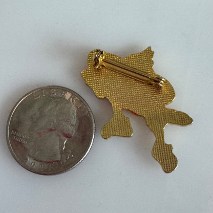 Vtg University of Louisville Cardinals Basketball Enamel Lapel Pin Bird Louie