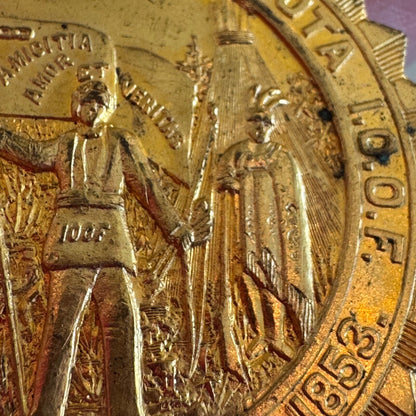 Antique IOOF Grand Lodge of Minnesota Instituted May 5th 1853 Medal Pin Badge