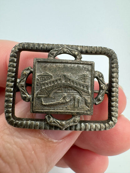 Vintage Travel Pin Badge VENEZIA ITALY VENICE Brooch Ornate