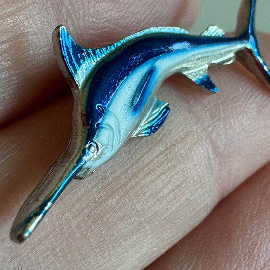 Vintage Ocean City Maryland Blue Marlin Lapel Pin Souvenir Tourist