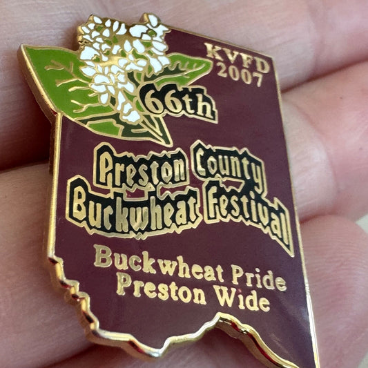66th Preston County Buckwheat Festival KVFD 2007 Lapel Pin West Virginia