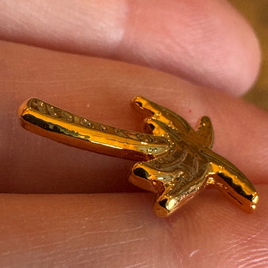Gold Tone Palm Tree Lapel Pin Tie Tack