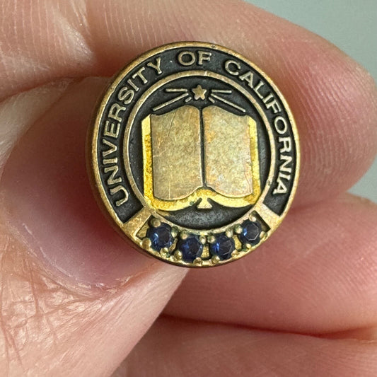 University of California Four Blue Stones Employee Service Tie Tack Pin