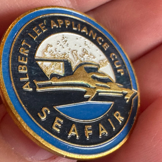 Vintage Albert Lee Appliance Cup Seafair Lapel Pin Seattle Washington