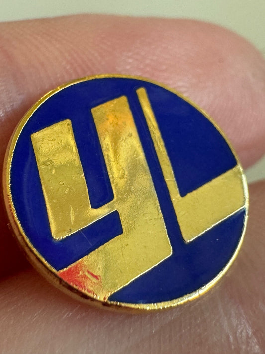 Vintage 1980s Blue and Gold Young Life YL Enamel Christian Youth Group Pin