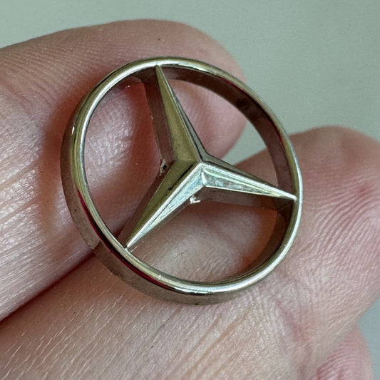 Vintage Mercedes Benz Silver Tone Logo Tie Tack Lapel Pin