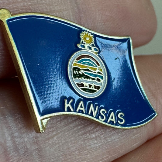 Kansas State Flag Enamel Lapel Pin Tie Tack