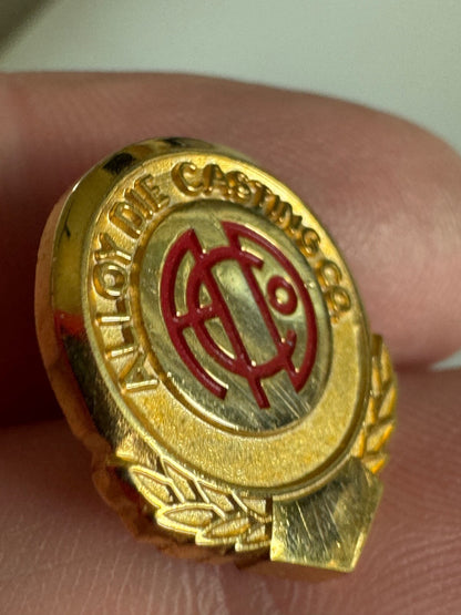 Vintage Alloy Die Casting Co Gold Employee Pin – Industrial  Collectible Badge